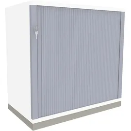 FM Büromöbel Querrollladenschrank Kunststoff 80 cm weiß 2 OH