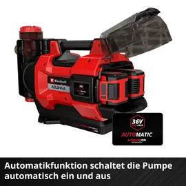 Einhell Akku-Gartenpumpe AQUINNA 36/38 F LED Automatic Solo 3.800 l/h