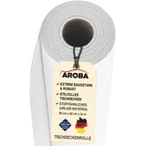 AROBA 1x Airlaid Tischdeckenrolle (Weiß, 0,8 m x 24 m) - Stoffähnliche Tischdecke- Hochwertige Tischtuchrolle für Hotel Catering Geburtstag Restaurants Kommunion Taufe