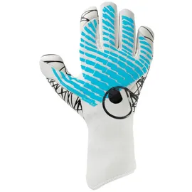 Uhlsport Fußball Torwarthandschuhe Fangmaschine Cybertec - Ultragrip, 10, weiß/cyberblau/schwarz