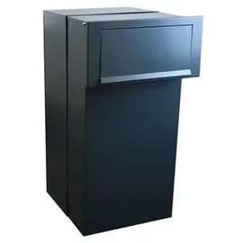 Letterbox24.de F-05 XXL Mauerdurchwurf Paketkasten Schwarz inkl. Zeitungsfach