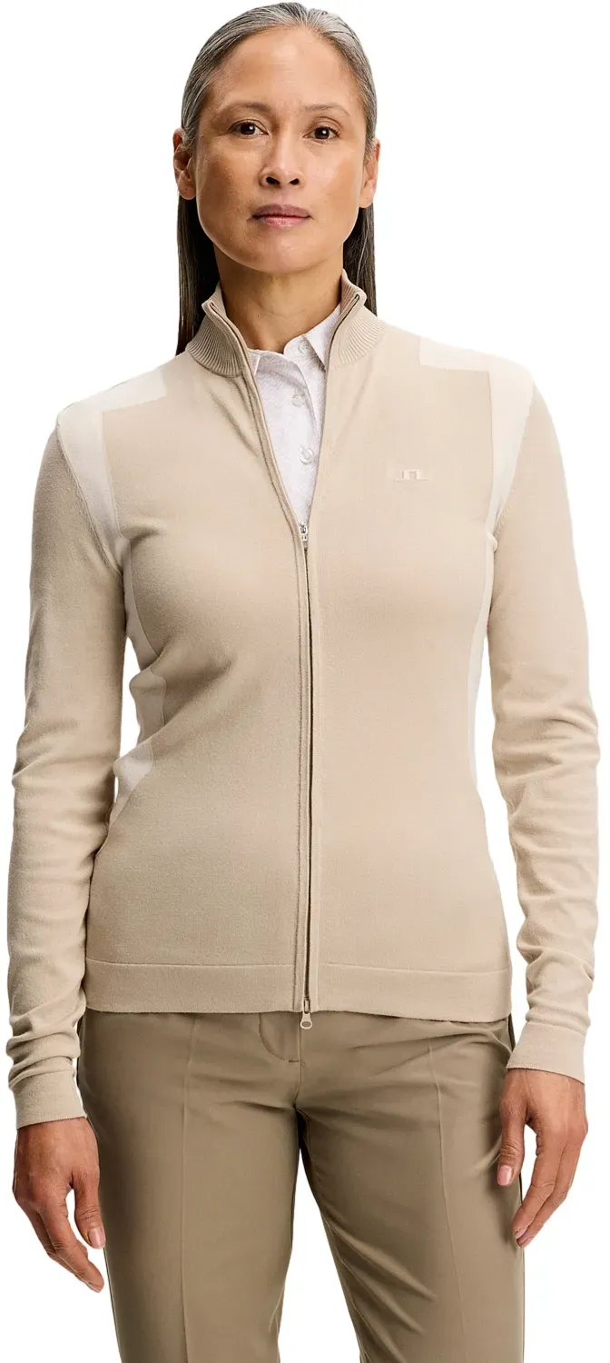 J. LINDEBERG Layer Bianca Knitted Full-Zip, beige