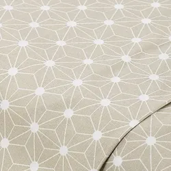 Beschichteter Baumwollstoff "Grafisches Design", taupe/weiß