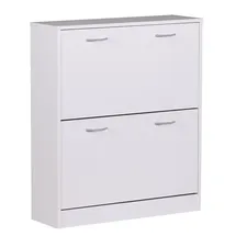 FineBuy Schuhkipper 75 x 87 x 24 cm weiß / weiß