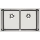 Deante Egeria 2 Becken rechts Einbau Edelstahl gebürstet Handbetätigung 740 x 440 mm