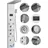 Vevor Duschpaneelsystem, 6 Duschmodi, LED- und Bildschirm-Wasserkraft-Duschpaneelturm, Regenfall, Wasserfall, 8 Massagedüsen, Wannenauslauf, Handbrause, Wandduschset aus Edelstahl
