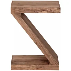 KADIMA DESIGN Beistelltisch "Z" Cube: Akazie/Sheesham, Z-Form, 44x59x30 cm, handgefertigt, vielseitig nutzbar.