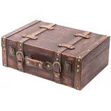 HMF Vintage Koffer aus Holz 38 x 26 x 13 cm 1-tlg. bunt