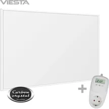 Viesta VIESTA® F300 Infrarot Wandheizung mit TH10 Thermostat – flaches Carbon Crystal Heizpaneel – elektrische Infrarotheizung zur Wandmontage – Badezimmer