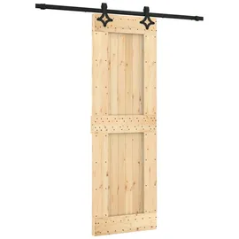 vidaXL Schiebetür rechts 70 x 210 cm Braun/Schwarz