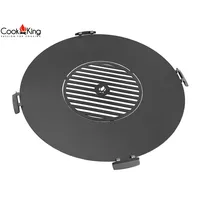 Cook King Grillplatte für Feuerschale 98 cm mit Grillrost 46 cm und 4 Griffen