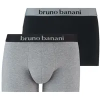 bruno banani Short 2Pack Flowing schwarz / graumelange 9/3XL - Größe:9/3XL