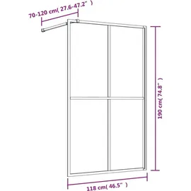 vidaXL Duschwand für Begehbare Dusche ESG Klarglas Golden 118x195cm