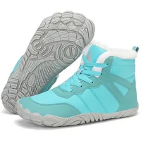 Mishansha Barfußschuhe Winter Warm Gefüttert Damen Herren Rutschfest Barfussschuhe Outdoor Winterschuhe Breite Zehenbox Türkis 38 EU - 38 EU