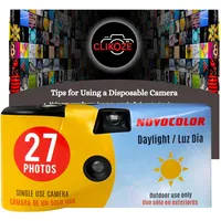 Einweg-Kamera-Set mit Novocolor Tageslicht-Einwegkamera, 27 Belichtungen und Clikoze Fotografie-Tipps Karte (1 Stück)