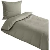 Traumschlaf Mako-Satin Unifarben Taupe 200 x 220 cm + 2 x 80 x 80 cm