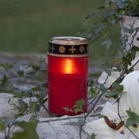 LED Grablicht mit Timer | Grabkerze LED | Grablicht LED | Grablichter LED mit Timer | Grabkerzen rot | LED Grabkerzen Outdoor | Grablampe Grablicht | LED Kerzen rot