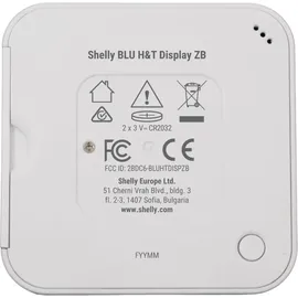 Shelly Blu ZB H&T Display white Temperatur- & Feuchtigkeitssensor Bluetooth Zigbee weiß