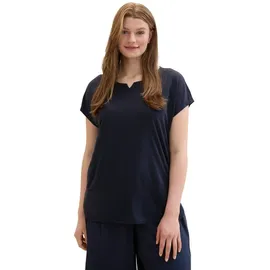 TOM TAILOR T-Shirt, mit Rundhalsausschnitt und extra breitem Bund, Gr. 46, sky captain blue, , 93004062-46