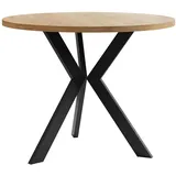 Mirjan24 Couchtisch rund Braun Eiche 67 x 67 x 50 cm