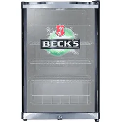 CUBES HC 241 E BECK'S Getränkekühlschrank (115 l, E, 845 mm hoch}, Schwarz / Grün)