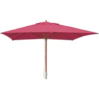 Mendler Gastronomie Holz-Sonnenschirm HWC-C57, Gartenschirm, Polyester/Holz 28kg, eckig 4x4m