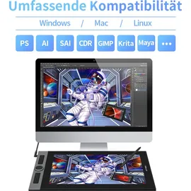 xppen Artist Pro 16 Grafiktablet - Schwarz/Silber