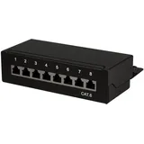 Logilink Patchpanel Cat.6 8 Ports geschirmt 1 HE Schwarz