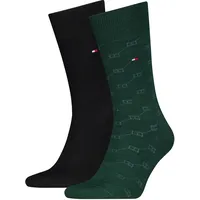 Socken TOMMY HILFIGER, Herren, Gr. 39-42, deep grün, Obermaterial: 79% Baumwolle, 19% Polyamid, 2% sonstige Fasern, Socken Socken