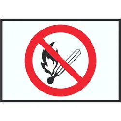 Feuer und offenes Licht verboten Symbol Schild A5 (148x210mm)