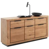 Lomadox Sideboard GIUSTINO-06, Eiche teilmassiv geölt, Massivholzfronten, 163cm breit braun