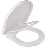 Grünblatt High-End Duroplast WC Sitz für Familien mit Kinder, Absenkautomatik, Toilettendeckel Klobrille Toilettensitz abnehmbar zur Reinigung (D-Form)