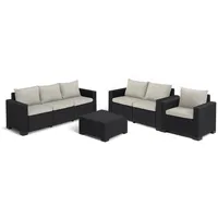 ALLIBERT California Gartenmöbel Set 4-teilig Wetterfeste Rattanoptik Gartenlounge für Outdoor