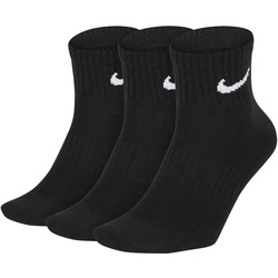 NIKE Unisex 3er Pack Sportsocken - Everyday, Lightweight No Show Ankle, einfarbig Schwarz 34-38