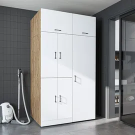 roomartstore.de Dora-II Waschmaschinenschrank 130 x 0 x 0 cm Weiß