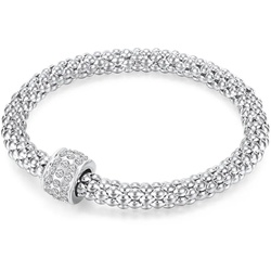 Lulu & Jane Armband Metall-Legierung Glas in Silber Armbänder & Armreife   Damen 