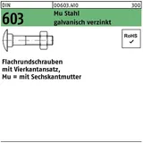Hörger & Geßler Flachrundschraube DIN 603 Vierkantansatz/6-ktmutter M6x40 Mu 4.6 verz. 200St.