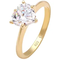 Elli Herz Zirkonia Verlobungsring Solitär 925 Silber 54 Damen