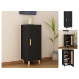 vidaXL Sideboard Schwarz 34,5x34x90 cm Holzwerkstoff