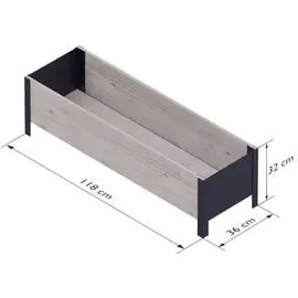 upyard ModernBox 118 x 36 x 32 cm Grau