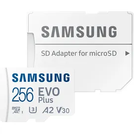 Samsung EVO Plus (2024) R160 microSDXC 256GB Kit, UHS-I U3, A2, Class 10 (MB-MC256SA/EU)