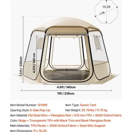 Vevor Pop-up-Bubble-Zelt Transparent