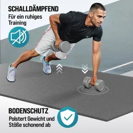 monzana MONZANA® 18x Bodenschutzmatten Fitness & Pool mit Randstücken 30 x 30 cm 1,5 qm rutschfest Eva-Schaumstoff Puzzlematte Trainingsmatten Fitnessgeräte