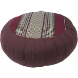 GURU SHOP Rundes Meditationskissen, Yoga Kissen, Yogakissen, Sitzkissen, Bodenkissen, Dekokissen - Braun/rot, 20x35x35 cm