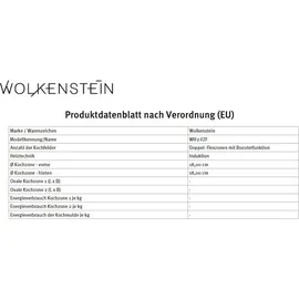 Wolkenstein Induktionskochfeld WIF2-FZF Doppel-Flexzone Booster