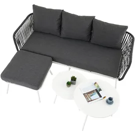 Idimex MYKONOS Loungeset grau/weiß