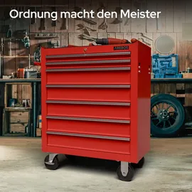 Arebos Werkzeugwagen Rollwagen Werkzeugkiste Toolbox 7 Fächer