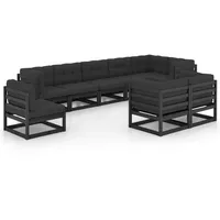 vidaXL 9-tlg Garten-Lounge-Set mit Kissen Massivholz Kiefer