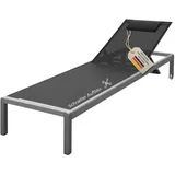 Aluminium Liege Alu Gartenliege Sonnenliege Liegestuhl Rollliege Schwarz