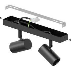 ledscom.de E27 Vintage Decken-Leuchte FARE, Retro, schwarz, schwenkbar, 2-flammig +LED Lampen gold je max. je 778lm extra-warmweiß 3-Stufen Dimmen